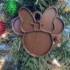 MINNIE MOUSE THEMED FACE EARS SHAPE BROWN CHRISTMAS ORNAMENT MADE