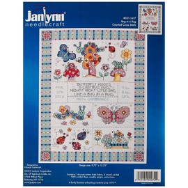 Janlynn 14 Count Bug in a Rug Birth Record Counted Cross Stitch Kit, 9-3/4-Inch by 12-3/4-Inch