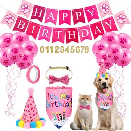 Suministros para Fiesta para Perro, Bandana de Cumpleaños para Perro, Sombreros para Perros, Gorro de Cumpleaños para Perros