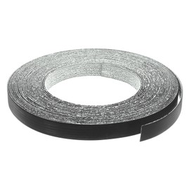 uxcell Edge Banding, 3/4 Inch x 50ft Pre-Glued Embossed Veneer Edging Iron-on Flexible Edge Banding for Cabinet Repair Furniture Restoration, Black