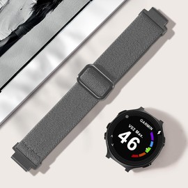 Farluya Elastic Nylon Watchband Compatible with Garmin Forerunner 235/220/230/620/630/735XT,Soft Adjustable Sport Stretchy Replacement Strap for Forerunner 235 Lite/Approach S20/S6/S5 Accessory