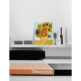 DECORARTS - Twelve Sunflowers by Vincent Van Gogh. Oil Painting Reproduction. Giclee Print on Canvas. Ready to Hang Wall Art for Home and Office Decor. 20x24 in
