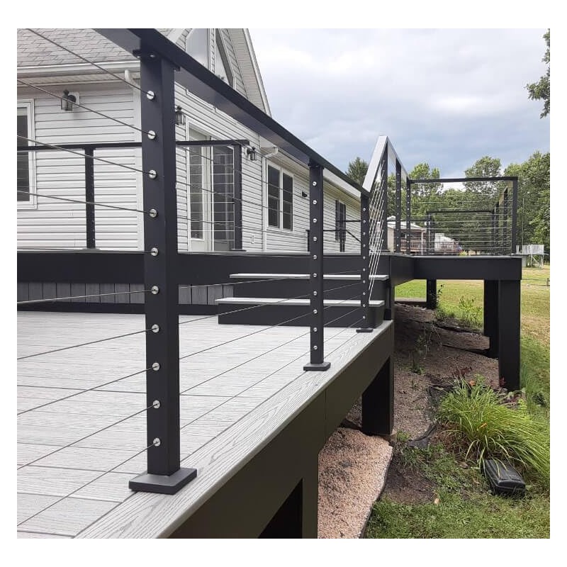 Senmit Cable Railing Post - Stainless Steel Square Fence Post