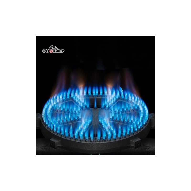 COOKAMP Cast Iron Propane Burner Head with Brass Fitting Orifice