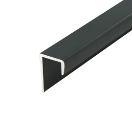 Outwater Aluminum J Channel Fits Material 1/2 Inch Thick Black Aluminum Cap Moulding 36 Inch Length (Pack of 4)