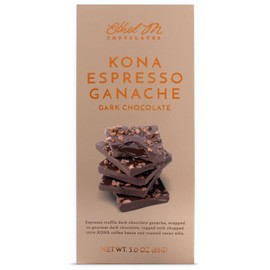 Ethel M Chocolates Handcrafted Gourmet Dark Chocolate Bar with Artisanal 100% Kona Espresso Ganache Topped with Real Coffee Beans (85g)
