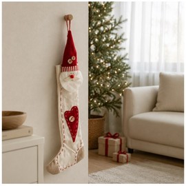 Flower Tree Christmas Interior Heart Socks Santa