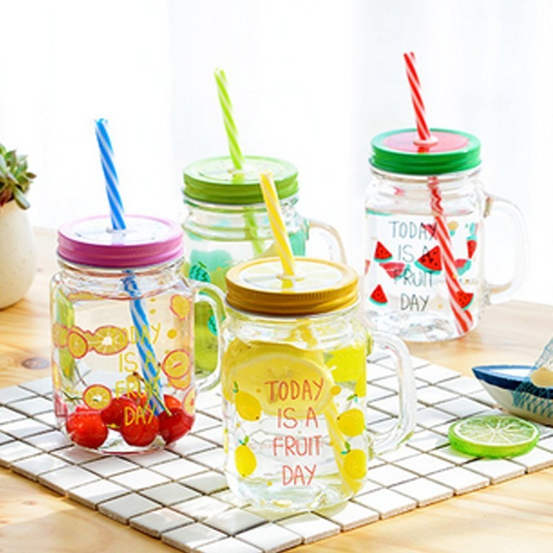 Metal Decorative Regular Mouth Mason Jar Lids with Straw Hole