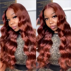 ISEE Glueless Wigs Human Hair Pre Plucked Pre Cut Reddish Brown Lace Front Wig Human Hair 6x4 Hd Lace Closure Wigs Human Hair Wigs for Black Women Copper Red Lace Front Wigs Human Hair 20 Inch