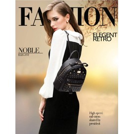 DEERWORD Backpack Women's Handbags Shoulder Bags School Backpack Daypack Laptop Bag Leather - Black - m