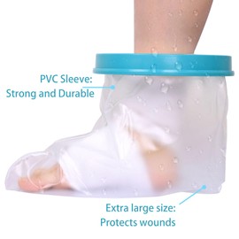 Waterproof Cast Protector for Foot Kids, Bath Swimming Cast Cover for Broken Foot, Watertight Seal Cast Bag for Leg Foot Ankle Toe Surgery Bandages to Keep Wounds Dry, No Mark on Skin Reusable