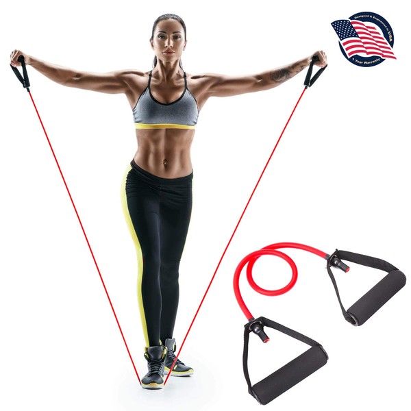 SereneLife Adjustable Resistance Band - Portable Home Workout Exercise Band, for Resistance Training, Physical Therapy, Yoga, Pilates, SLRBGF, one Color