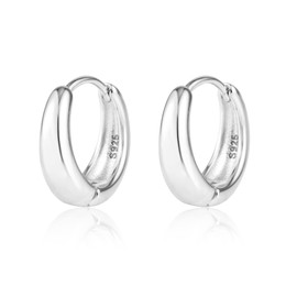 ALEXCRAFT Hoop Earrings 925 Silver for Women Earrings Small Huggie Hypoallergenic Earrings, Sterling Silver, No Gemstone