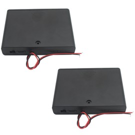 OZXNO 2 Pcs 6 Slots AA Battery Holder with Leads Plastic Battery Case Holder 2 X 1.5V AA Battery Box with Switch and Cover