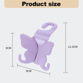 CGEAMDY Pack of 2 Car Storage Hooks, Car Seat Back Seat Hooks, Headrest Hangers, Handbag Holder, Car Plastic Hooks, Back Seat Headrest Hooks, Storage Hooks for Car Seat (Purple)