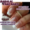 BABALAL Press On Nails Medium - White French Tip Nails,