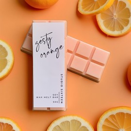 Zesty Orange Soy Wax Melt Snap Bar, 50g, Highly Scented, Vegan Wax Melts, Fruity Fresh Wax Melt