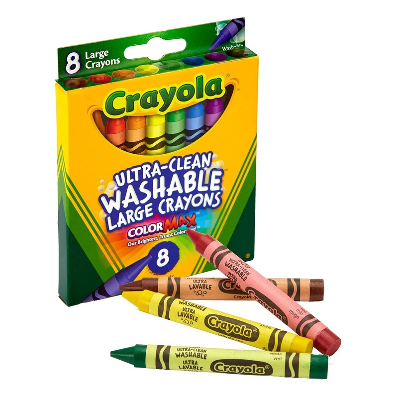 Crayola Ultra Clean Large Washable Crayons, School Supplies, 8 Count