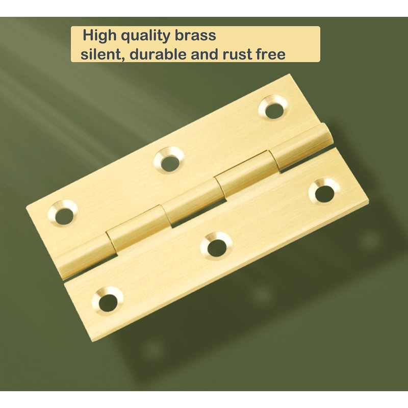 HGHN 8 Pcs Solid Brass Hinges, Jewelry Box Hinges, Small