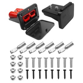 EFZ 175A Quick Connect Battery Plug with Panel Mount & Dust Cover, fits for Anderson Style Connector for 1/0 Gauge Cable, Compatible with UTVs, ATVs, Cars, Trucks, Boats – 2PCS