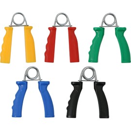 CanDo Hand Grip Exerciser 5 pair set, X-Light - X-Heavy (Yellow, Red, Green, Blue, Black)