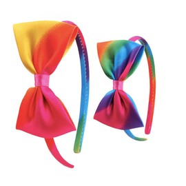 SAFIGLE Rainbow Bow-Knot Hair Bands 6pcs Colorful Kids Hair Hoops for Girls Decorative Headwear for Birthday Parties and Everyday Use