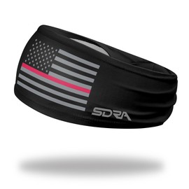 Suddora Thin Red Line Tapered Headband-for Honoring Firefighters and US Fire Department, Breathable Non-Slip Fabric Sweatbands for Soccer, Tennis, Workout, Costumes & Cosplay