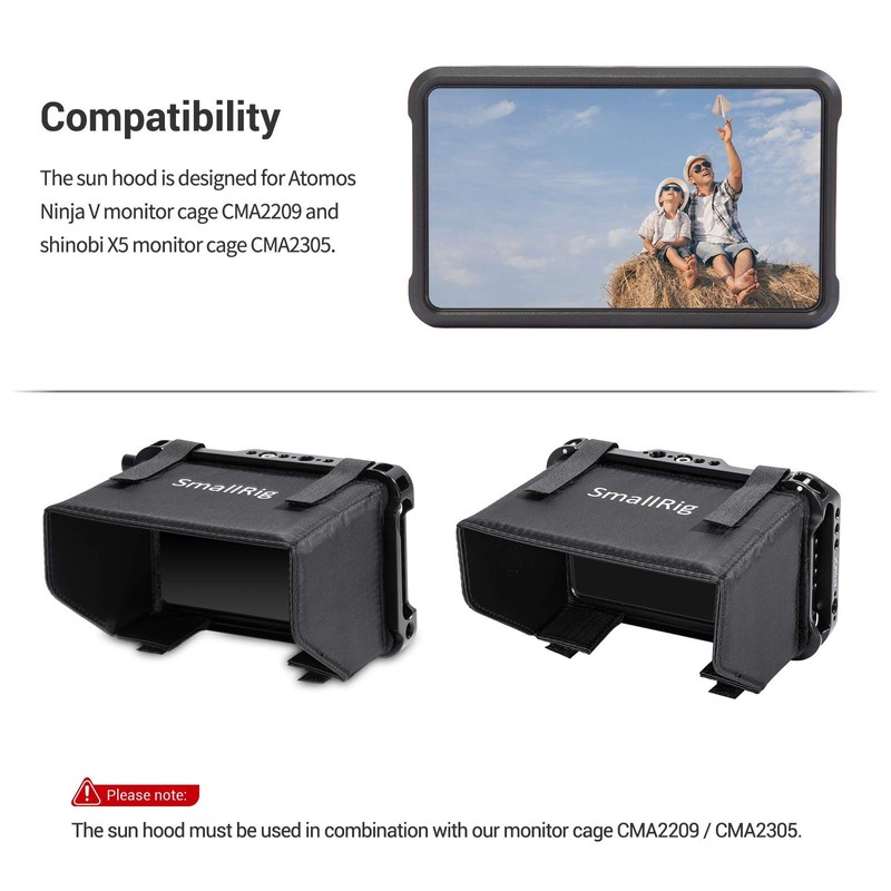 SMALLRIG Sun Hood for Atomos Ninja V Monitor, Sunshade for