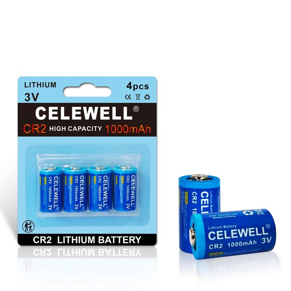 CELEWELL CR2 4Pcs 3V 1000mAh Lithium Battery【10-Year Warranty】