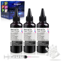 KSUMEI Ink Refill Kit for HP 21 22 60 61 62 63 64 65 94 95 96 564 711 901 902 920 932 933 934 940 950 951 952 970 971 Ink Cartridge Bottle (2*Black, 100 ml)