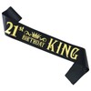 21st Birthday Sash Birthday King Sash Gold Foil Lettering Black