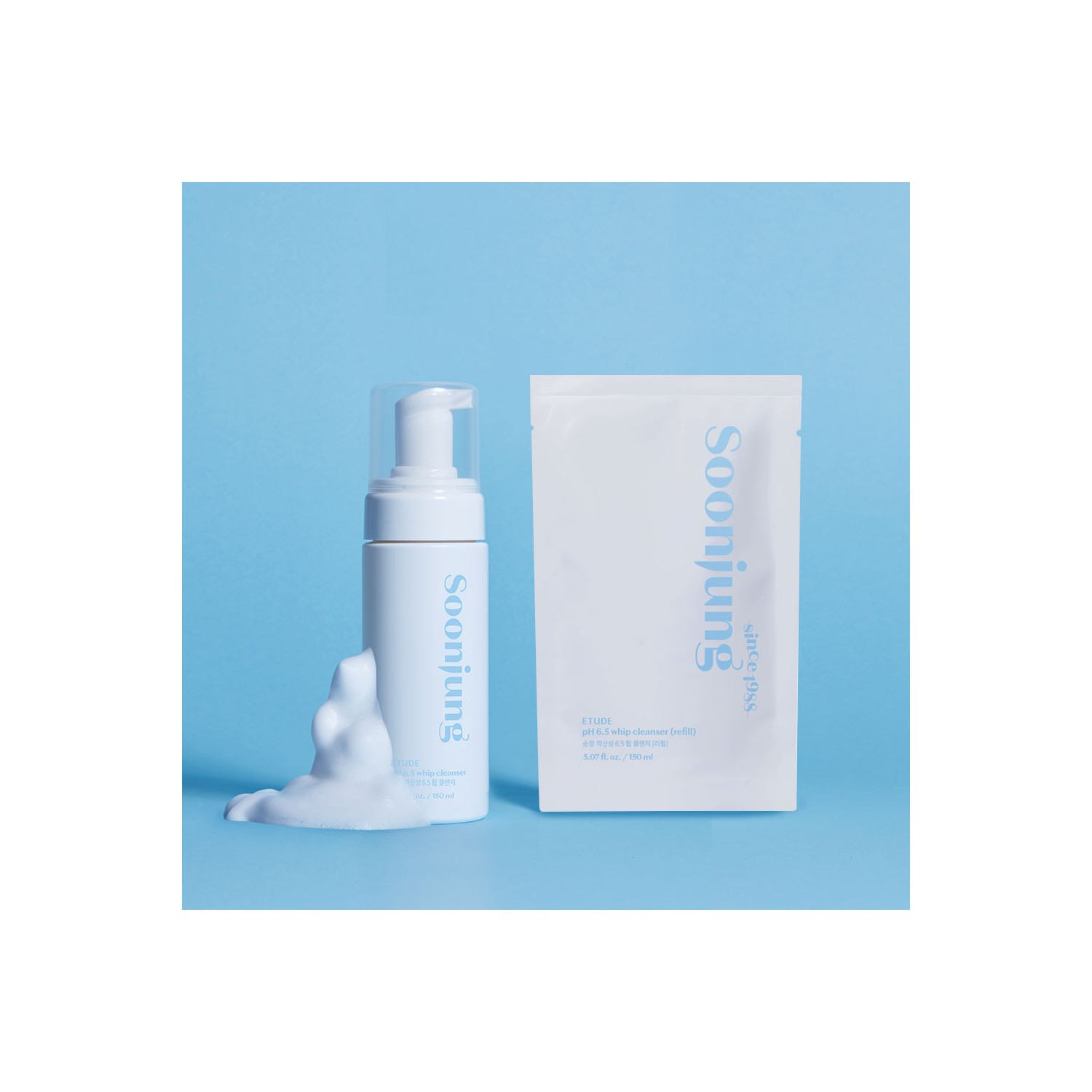 에뛰드 순정 약산성 6.5 휩 클렌저 150ml + 150ml(리필)