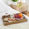 GarveeHome Acacia Serving Tray with Metal Handles, 17 in Wood