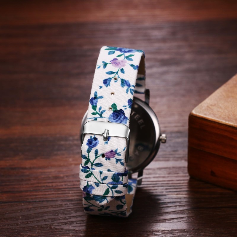 Avaner Women's Leather Wrist Watches Boho Floral Printed Ladies Large