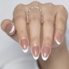 AUBSS Press On Nails Short Almond, White French Tip with
