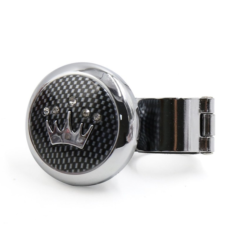 sourcingmap Carbon Fiber Crown Pattern Design Steering Wheel Knob for