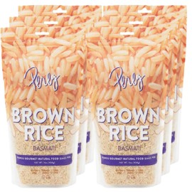 Pereg Brown Basmati Rice (16 Oz/Bag x 6 pack) - Naturally Aged Aromatic Grain - Vegan, Non-GMO, Gluten-Free - Recipes Like Green Coriander Rice, Mushroom Brown Rice - Resealable Packaging