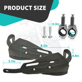 Universal Motorcycle Hand Guards - Heavy-Duty Aluminum Alloy & PP Plastic, Fits 7/8" & 1 1/8" Handlebars for Hon-da/Y.amaha/Kawasaki/ATV/Dirt Bike (Black), Weatherproof & Crash Protection