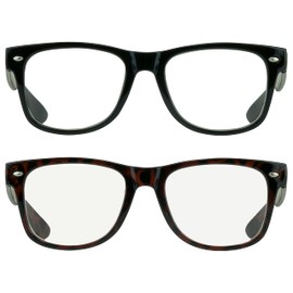 proSPORT Vintage Retro Inspired Reading Glasses +2.25 Black and Tortoise Frame Full Lens Reader for Men and Women