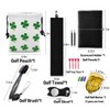 Aliennana Leather Golf Tee Pouch with Drawstring Closure, Lucky Clover
