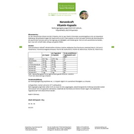 Sanct Bernhard Nervenkraft Vitamin Capsules | Vitamin B2, B6, B12, Niacin, D-Pantothenic Acid & Vitamin Yeast | 180 Capsules