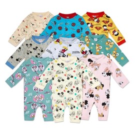 Ex UK Store Baby 3 Pack Sleep Suits All In One Cartoon Character Cotton 0 to 18 Months New (Girl 12-18m)