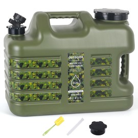 ASIEIT 5 Gallon Water Jug with Spigot, Portable Water Tank BPA Free, Leak-Proof Water Containers for Camping Water Storage Containers for Emergency Outdoor Hiking Picnic, Green