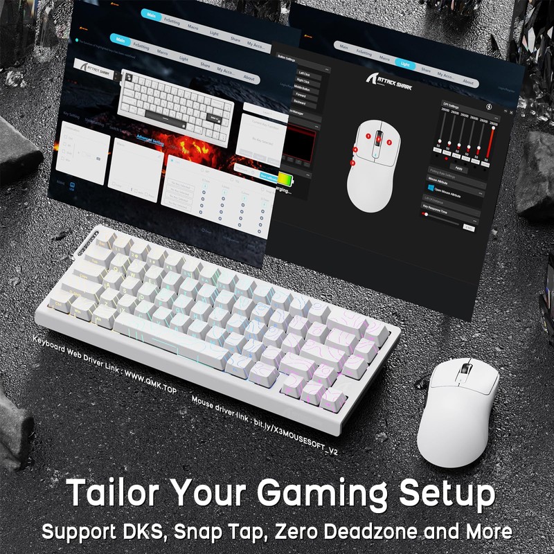 ATTACK SHARK X68 HE Wired Magnetic Keyboard with X3 Wireless