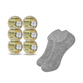 somwherr Disposable Low Cut Socks 20 Pairs – Compressed Cotton Socks for Men Women, Portable Travel Sock for Gym, Hotel, Hiking