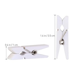 IMIKEYA 100 White Wooden Mini Pegs Decorative Pegs Clothes Pegs 2.5 cm Small Wooden Pegs Mini Wooden Clips for Photos Arts Crafts DIY Decorations
