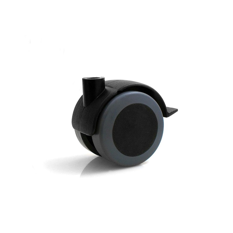Design61 Furniture castors with U-mount in aluminium silver for 22