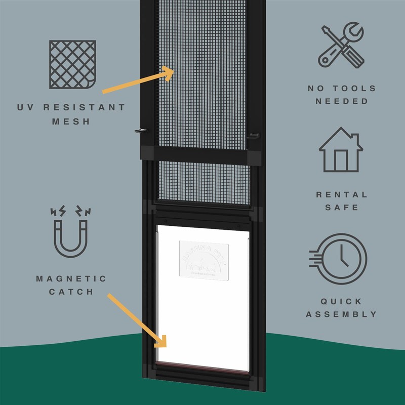 Hakuna Pets Patio Pet Door for Sliding Doors, Easy DIY
