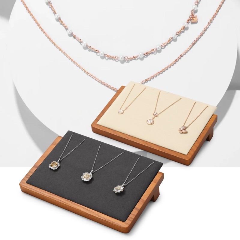 Oirlv Wooden Necklace Display Stand Necklace Organiser Stand Pendant Display