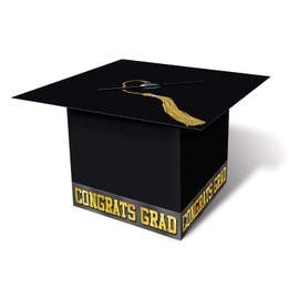 Grad Cap Card Box (black) Party Accessory  (1 count) (1/Pkg)